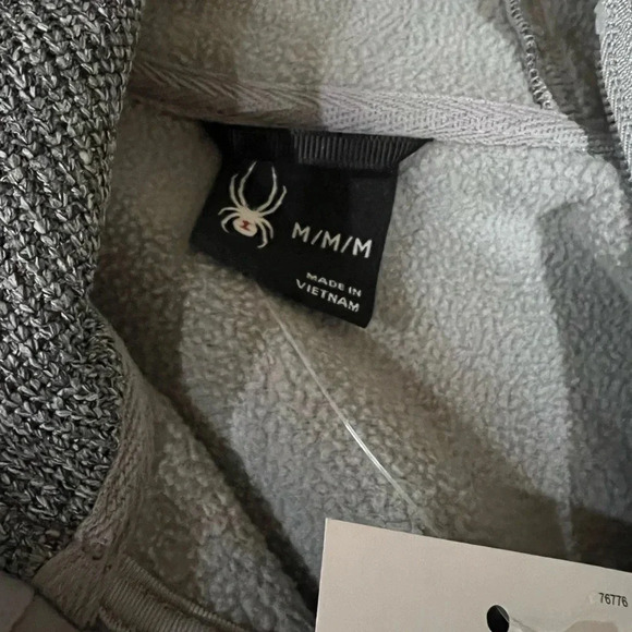 Spyder Heather gray bonded sweater fleece lined full zip hooded jacket NWT Med - Picture 6 of 7